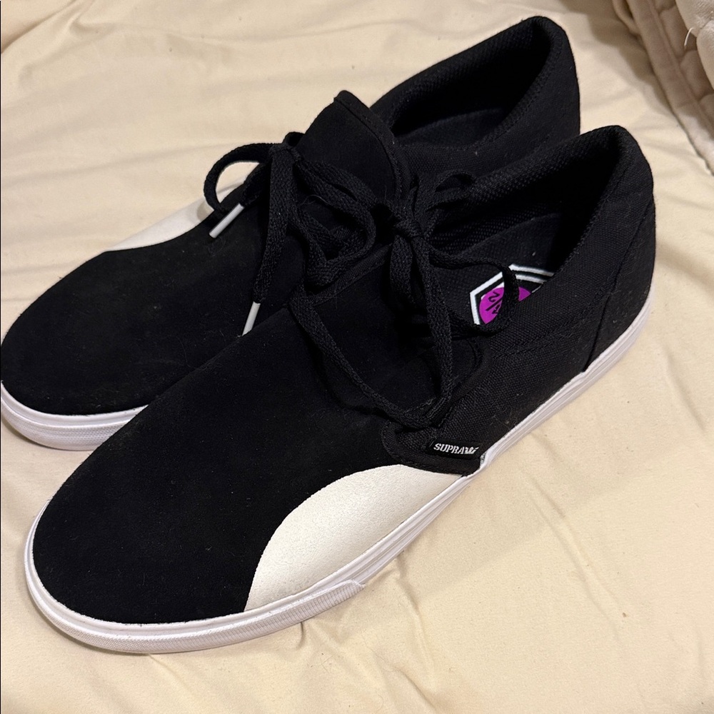 Supra Black and White Skate shoes; Size 10.5